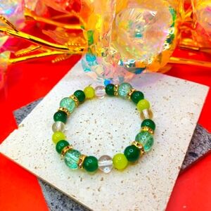 Adorned Beaded Bracelet Amethyst Quartz Tiger Eye Crystal - Handmade